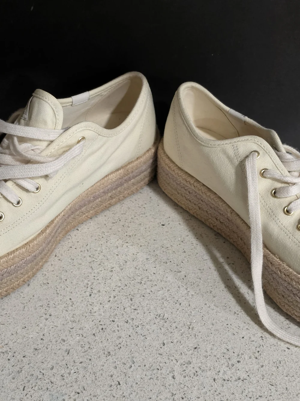 Women's Cream Canvas Platform Sneakers
